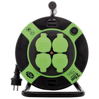   0010215412 Kábeldob, kültéri, műanyag, 25m, 4 dugalj H05RR-F 3x1.5mm2 IP44