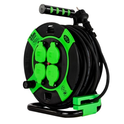 0010215412 Kábeldob, kültéri, műanyag, 25m, 4 dugalj H05RR-F 3x1.5mm2 IP44