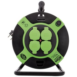   0010217412 Kábeldob, kültéri, műanyag, 40m, 4 dugalj H05RR-F 3x1.5mm2 IP44