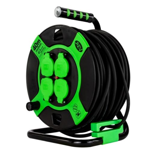 0010217412 Kábeldob, kültéri, műanyag, 40m, 4 dugalj H05RR-F 3x1.5mm2 IP44