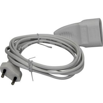   00128011 Földeletlen lengő hossz. Euro dugóval és euro aljzattal, 3m, fehér