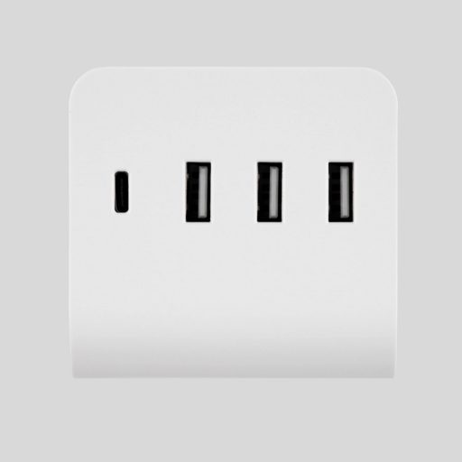 0020820103 USB 4-es töltőadapter 3xUSB-A+1xC telefontartóval (0435H)