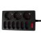 00250171 Asztali elosztó 6 Euro+3 f dugalj, kapcs.1,4m, fekete