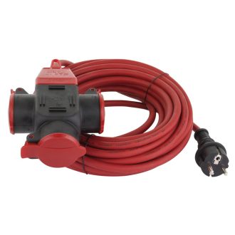   006716 Földelt lengő hosszabbító csf. 3 dugalj, 10m H07RN-F 3x1.5 IP44