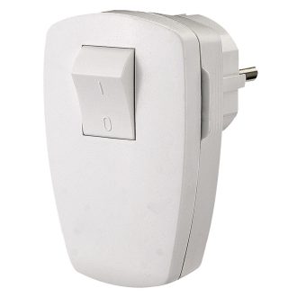 0108H Földelt lengő dugó kapcsolóval (műanyag), fehér