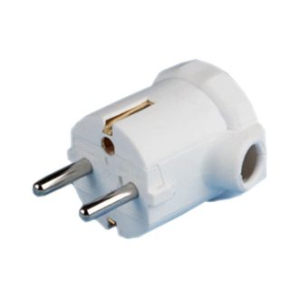   0115H Földelt lengő dugó (műanyag) oldalsó kivezetéses, fehér