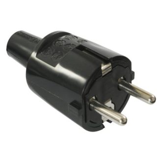   0136H Földelt lengő dugó (PVC) középső kivezetéses, fekete