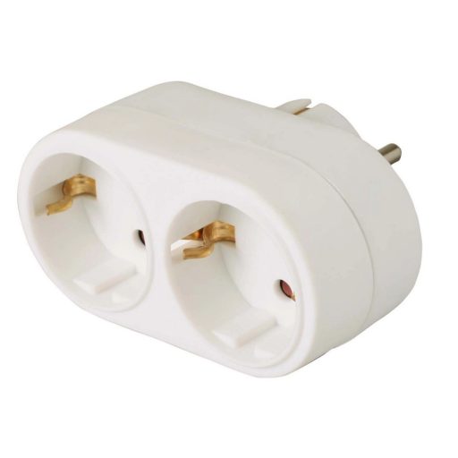 0190H Földelt 2-es elosztó, 250V 16A IP20 fehér