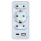 0193H Földeletlen elosztó 2x euró, 1x földelt aljzat, USB A+C fehér