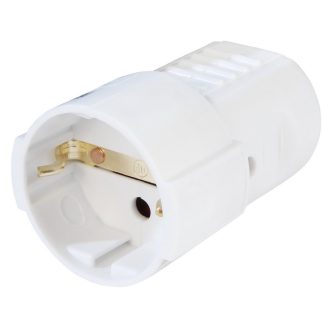   0201H Földelt lengő csatlakozóaljzat (műanyag) középső kiv., fehér