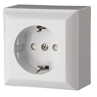   BUSINESS LINE F. SZ. 1-es dugalj, falon kívüli, fehér, komplett, földelt, 16A, 250V, 60Hz, IP20 fehé