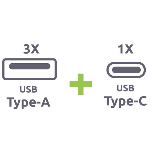 USB 4-es töltőadapter 3xUSB-A+1xC telefontartóval