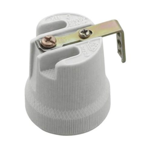 Foglalat E27, porcelán, F519 rögzítő füllel