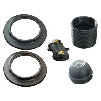 0718H Foglalat E27, csillárfoglalat 2db gyűrűvel, fekete