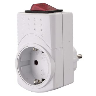   0790H Földelt köztes csatlakozóaljzat 2P világítós kapcsolóval fehér