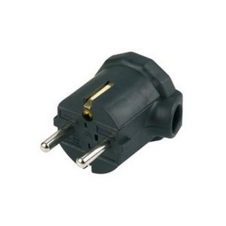   12055 Földelt lengő dugó (műanyag) oldalsó kivezetéses, fekete