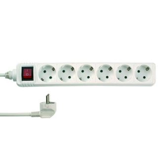   12360 Asztali elosztó 6-os kapcsolóval, 1,4m, 3x1.5, fehér (0342)