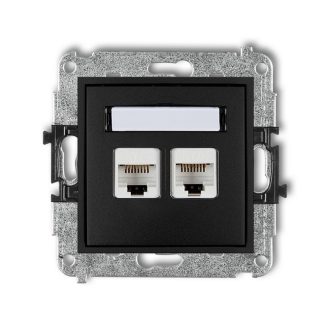   12MGK-6 MINI computer aljzat Cat6 keret nélkül, matt fekete, dupla