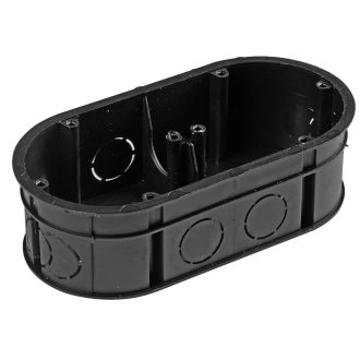 Szerelvénydoboz 2-es, fekete IP20, 145x75x45mm