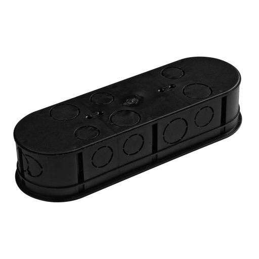 Szerelvénydoboz 3-as, fekete IP20, 218x75x45mm