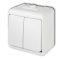 Aquastar csillárkapcsoló, fehér IP44, komplett, falon kívüli, 10A, 250V, 60Hz, IP44, kültéri, fehér,