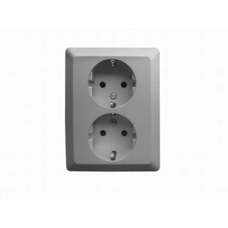 321047 Olympic 2-es földelt dugalj antracit