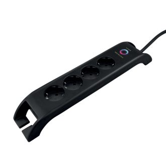 380109 Asztali elosztó 4-es+2xUSB-A, túlfesz.