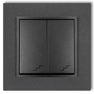 4119H MINI dupla váltókapcsoló kerettel metál grafit