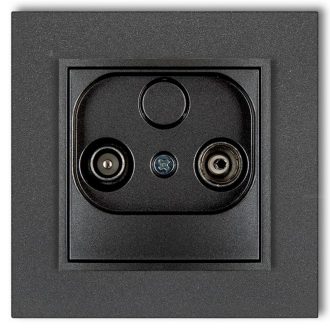 4124H MINI TV aljzat (átmenő 9dB) kerettel metál grafit