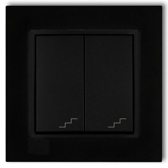 4133H MINI dupla váltókapcsoló kerettel matt fekete