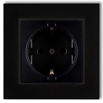 4135H MINI egyes dugalj kerettel matt fekete