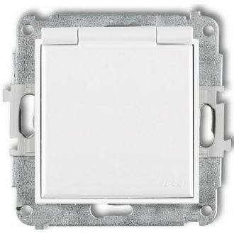   4154H MINI egyes dugalj csapfedeles fehér keret nélkül IP44