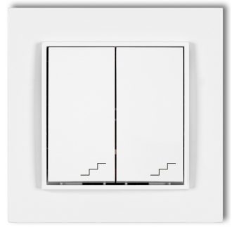 4165H MINI dupla váltókapcsoló kerettel matt fehér