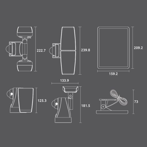 46819 Napelemes LED lámpa mozgásérzékelővel két fejes 10W 700lm 4000K