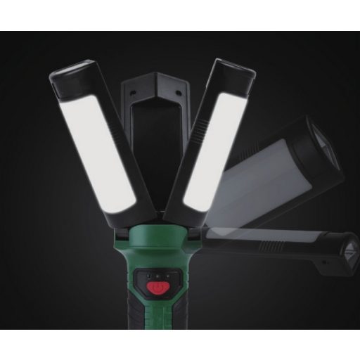 LED tölthető munkalámpa 3.7V VANE 3x3W + 3W többfunkciós 600lm 7500K