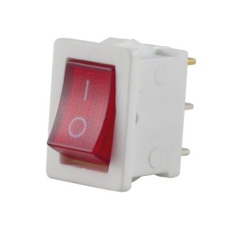   Beépíthető billenőkapcsoló jelzőfényes 250V/10A 29x23x16mm fehér