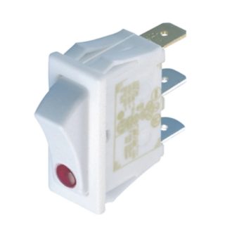   Beépíthető billenőkapcsoló jelzőfényes 250V/16A 35x28x16mm fehér
