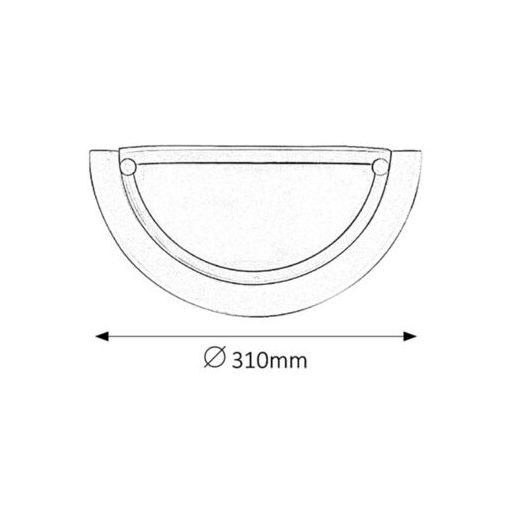 5161 Ufo falikarD31 E27 60W fehér opál