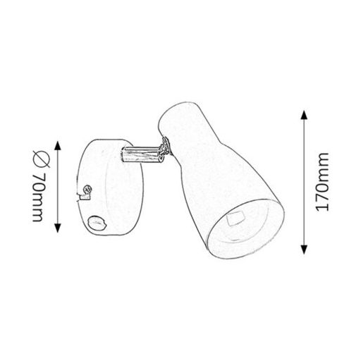 6025 Ebony 1-es szpot E27 max20W fehér