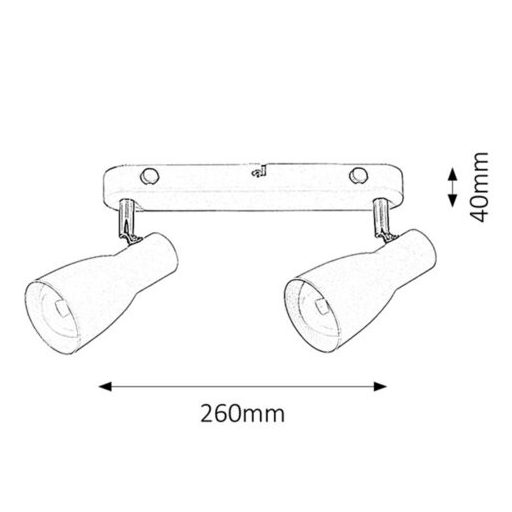 6027 Ebony 2-es szpot E27 max 2x20W fehér