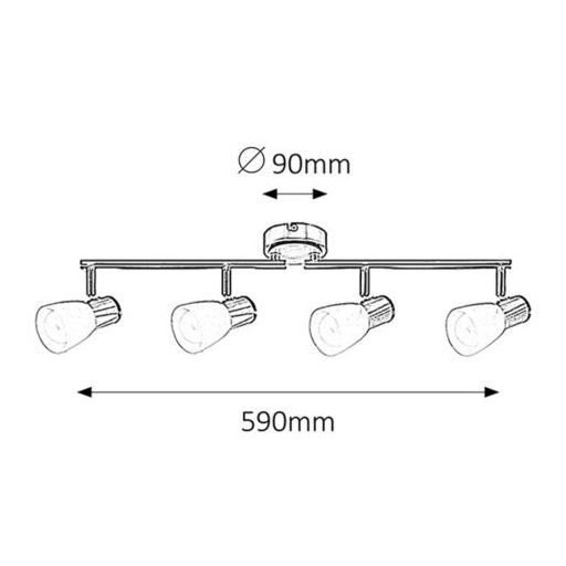 6489 Gavin 4-es spot E14 4x40W sz.króm bükkfa