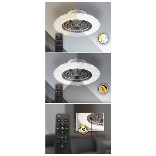 6859 Dalfon mennyezeti lámpa ventilátorral csillogó effektel