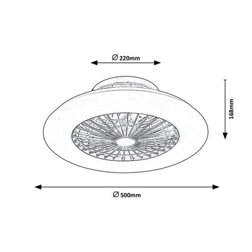 6859 Dalfon mennyezeti lámpa ventilátorral csillogó effektel