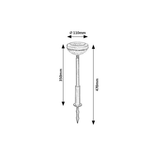 71177 Monor, leszúrható szolár lámpa 0,1W 35cm