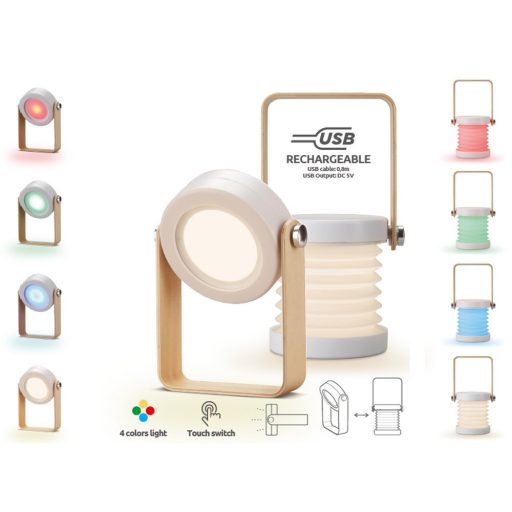 LED design lámpa LANTERN, újratölthető USB RGB
