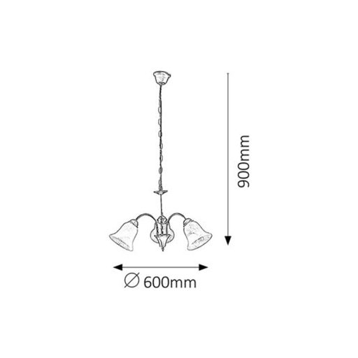 7373 Francesca 3 ágú csillár E14 3x40W bronz