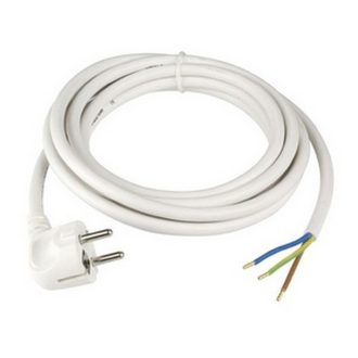   Csatlakozóvezeték földelt dugóval, 3m, 3x1.5, fehér, H05VV-F