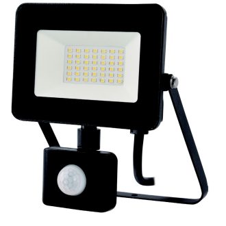   LED fényvető "EcoSpot2" 30W mozgásérzékelővel 3000lm, fekete, IP65