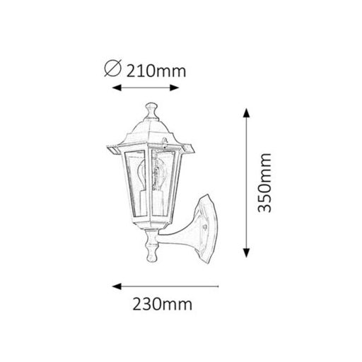 8204 Velence kült fali felE27 60W fekete IP43