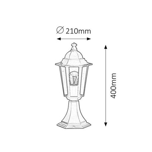 8206 Velence kült talp40cmE27 60W fekete IP43